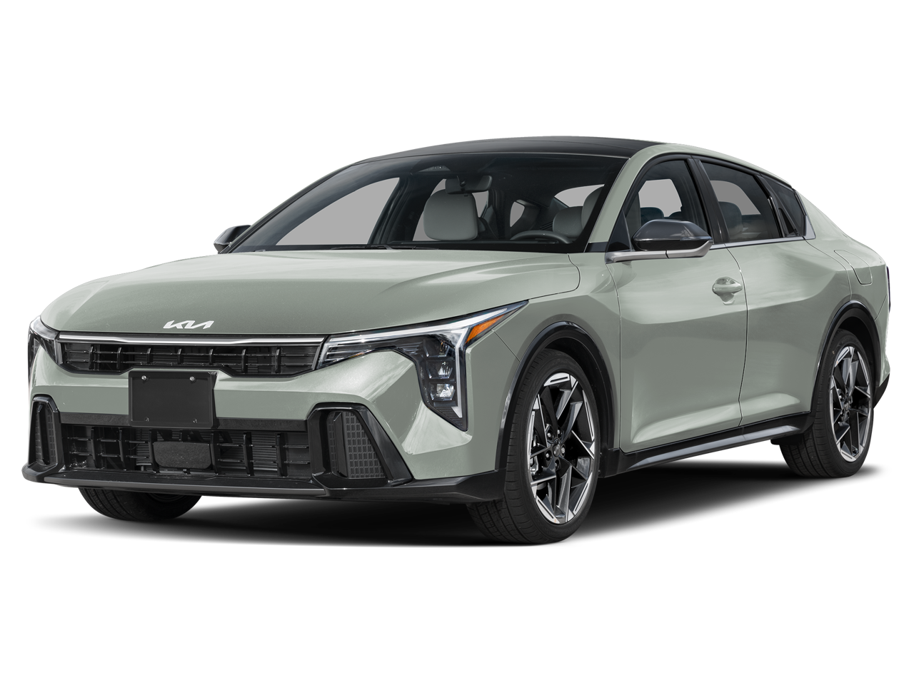 2026 Kia K4 GT-Line in Morning Haze — front three-quarter view