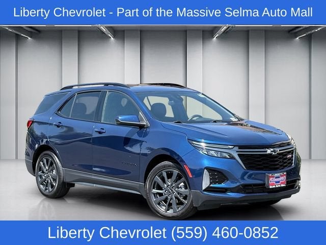 2022 Chevrolet Equinox RS in Blue Glow Metallic — front three-quarter view
