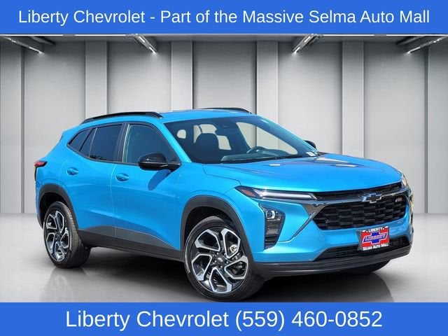 2025 Chevrolet Trax 2RS in Marina Blue Metallic — front three-quarter view