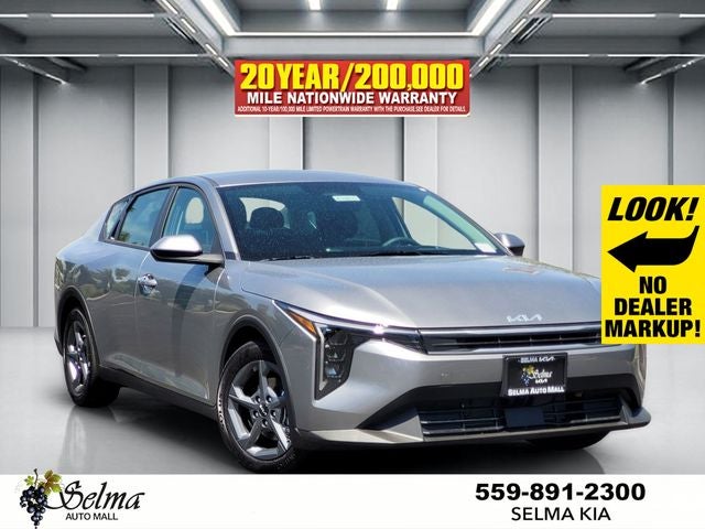 2026 Kia K4 LXS in Steel Gray — front three-quarter view