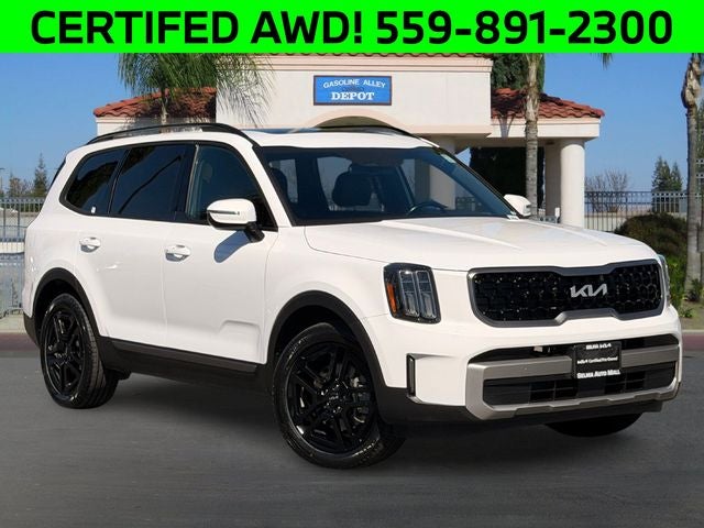 2023 Kia Telluride EX X-Line in Glacial White Pearl — front three-quarter view