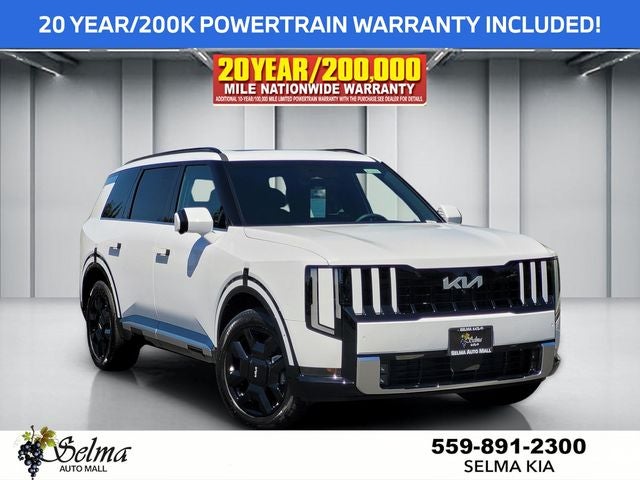 2027 Kia Telluride Hybrid SX-Prestige in Glacial White Pearl — front three-quarter view