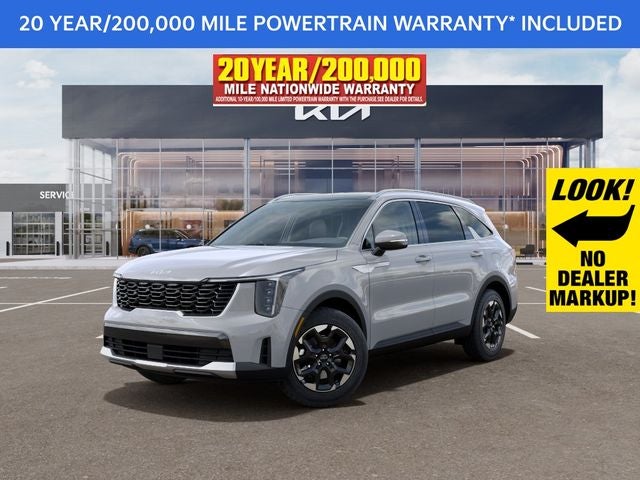 2026 Kia Sorento S in Wolf Gray — front three-quarter view