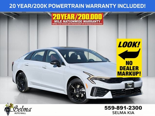 2026 Kia K5 GT-Line in Wolf Gray — front three-quarter view
