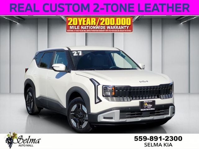 2027 Kia Seltos LX in Snow White Pearl — front three-quarter view