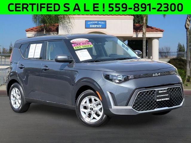 2025 Kia Soul LX in Gravity Gray — front three-quarter view
