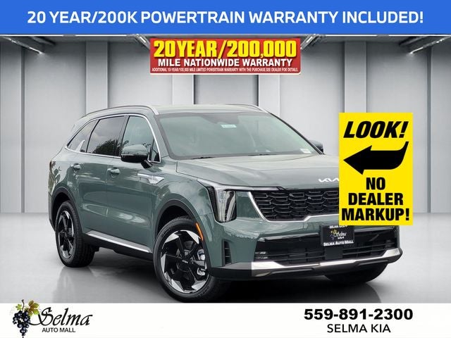 2026 Kia Sorento Hybrid EX in Cityscape Green — front three-quarter view