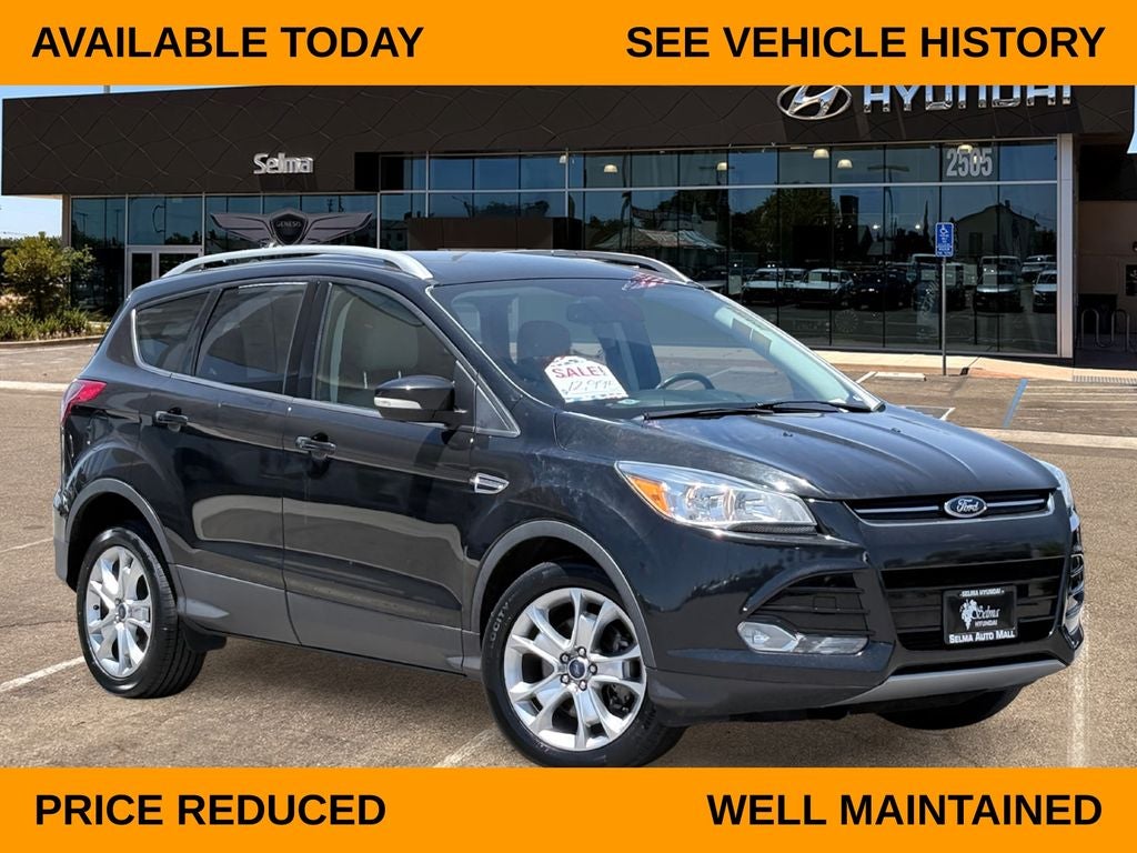 2015 Ford Escape Titanium in Tuxedo Black — front three-quarter view