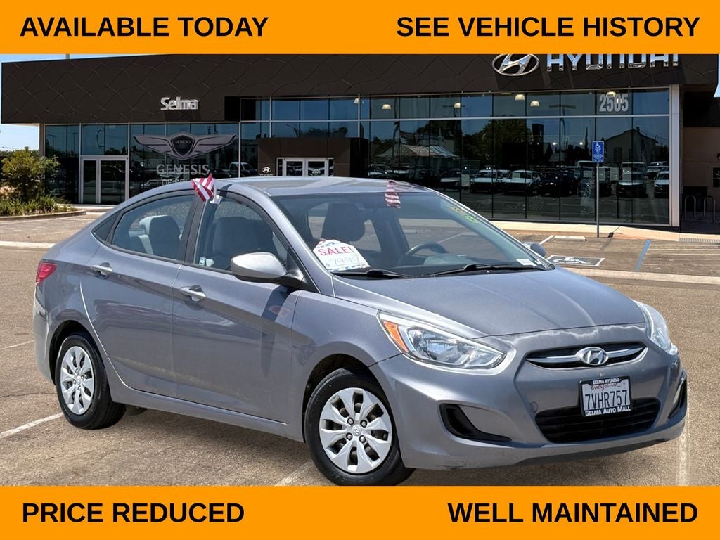 2016 Hyundai Accent SE in Gray Metallic — front three-quarter view