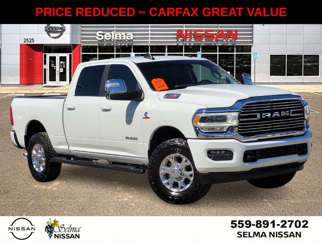 2024 RAM 2500 Laramie in Bright White Clearcoat — front three-quarter view