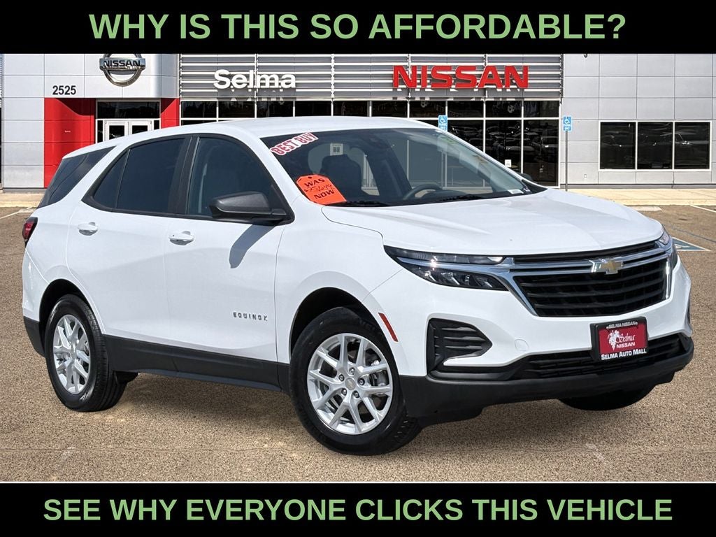 2023 Chevrolet Equinox LS in Summit White — front three-quarter view